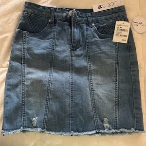 Joe's Jeans blue denim mini skirt with frayed hem